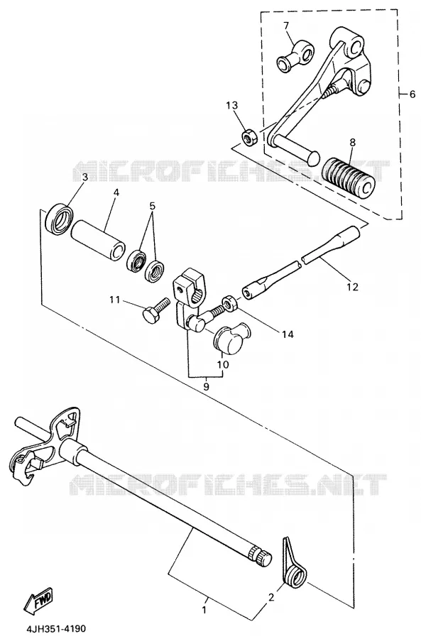 GEAR SHIFT SHAFT / LEVER Yamaha MOTO 600 2000 THUNDERCAT  YZF600R