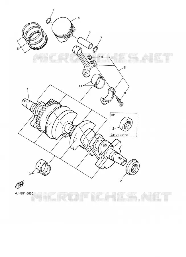 CRANKSHAFT / PISTON Yamaha MOTO 600 2000 THUNDERCAT  YZF600R