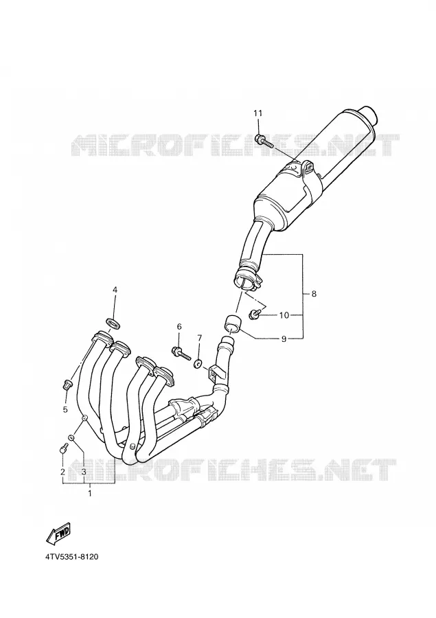 EXHAUST Yamaha MOTO 600 2000 THUNDERCAT  YZF600R