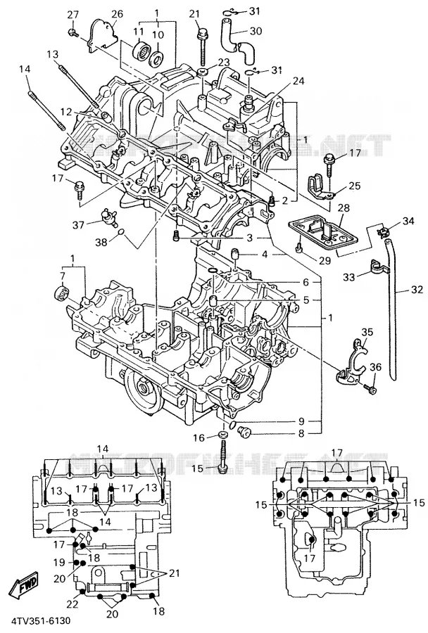 CRANKCASE Yamaha MOTO 600 2000 THUNDERCAT  YZF600R