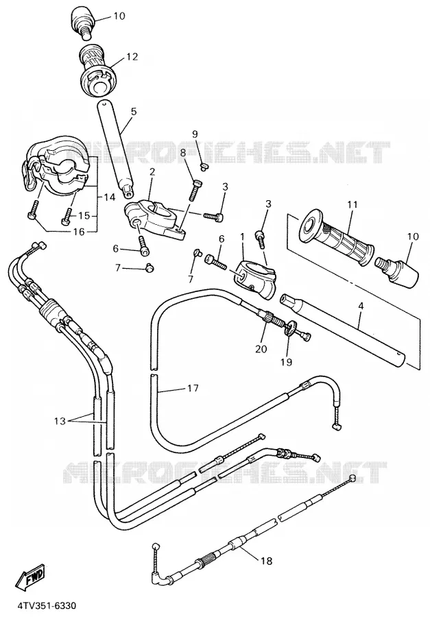 HANDLEBAR & CABLES Yamaha MOTO 600 2000 THUNDERCAT  YZF600R