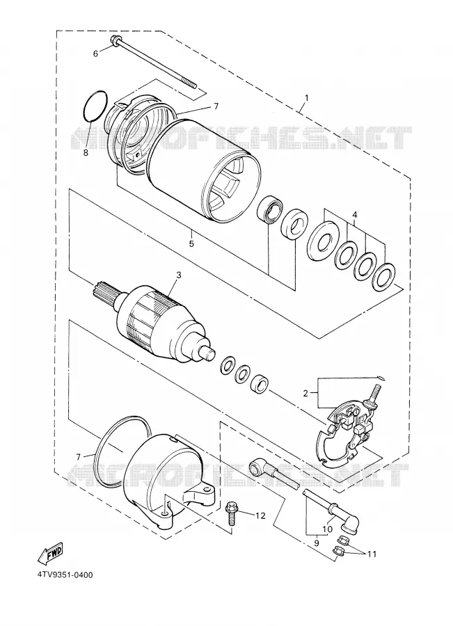 STARTER MOTOR Yamaha MOTO 600 2000 THUNDERCAT  YZF600R