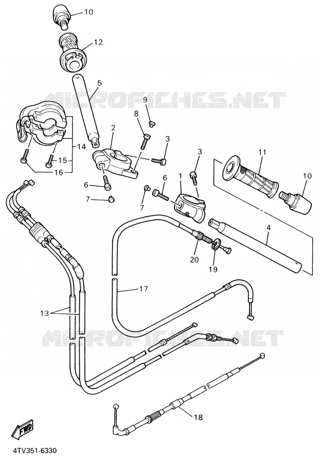 HANDLEBAR & CABLES Yamaha MOTO 600 2001 THUNDERCAT  YZF600R