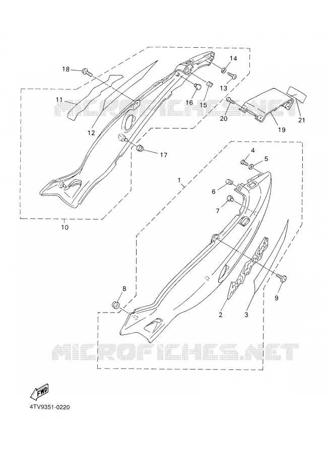 SIDE COVER Yamaha MOTO 600 2001 THUNDERCAT  YZF600R