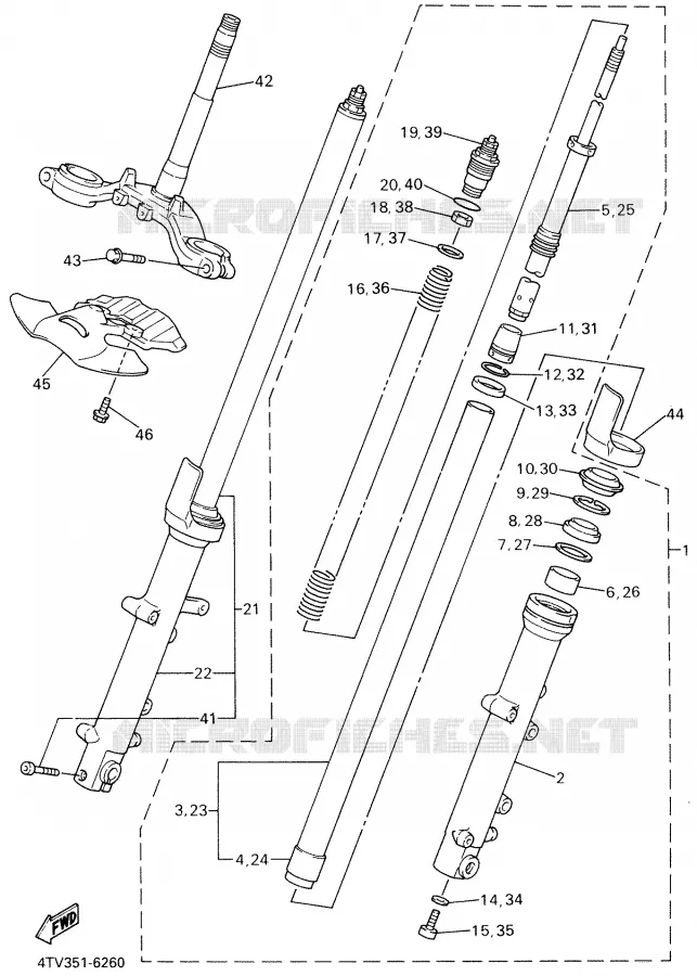 FRONT FORK Yamaha MOTO 600 2001 THUNDERCAT  YZF600R