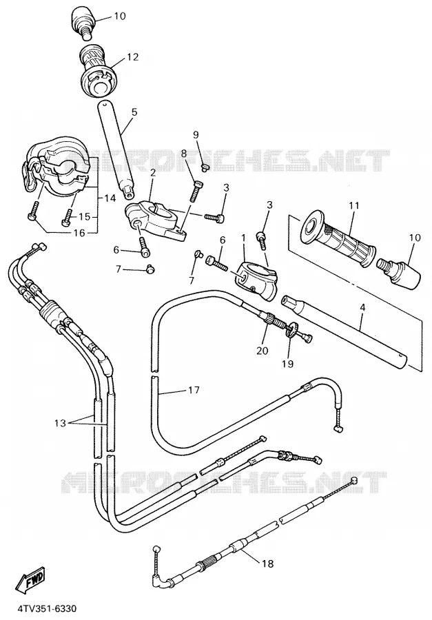 HANDLEBAR & CABLES Yamaha MOTO 600 2001 THUNDERCAT  YZF600R