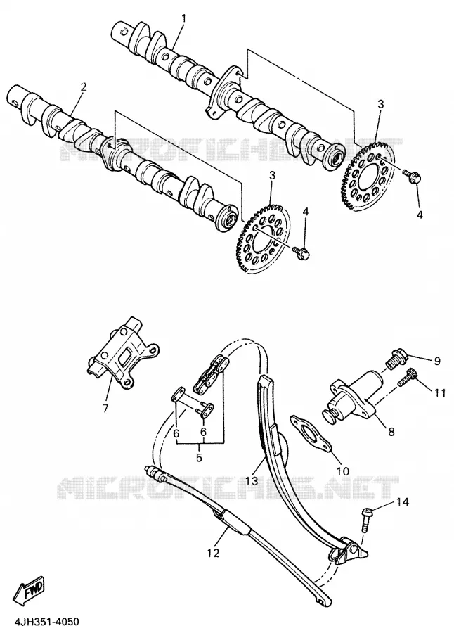 CAMSHAFT / TIMING CHAIN Yamaha MOTO 600 2001 THUNDERCAT  YZF600R