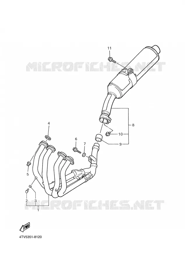 EXHAUST Yamaha MOTO 600 2001 THUNDERCAT  YZF600R