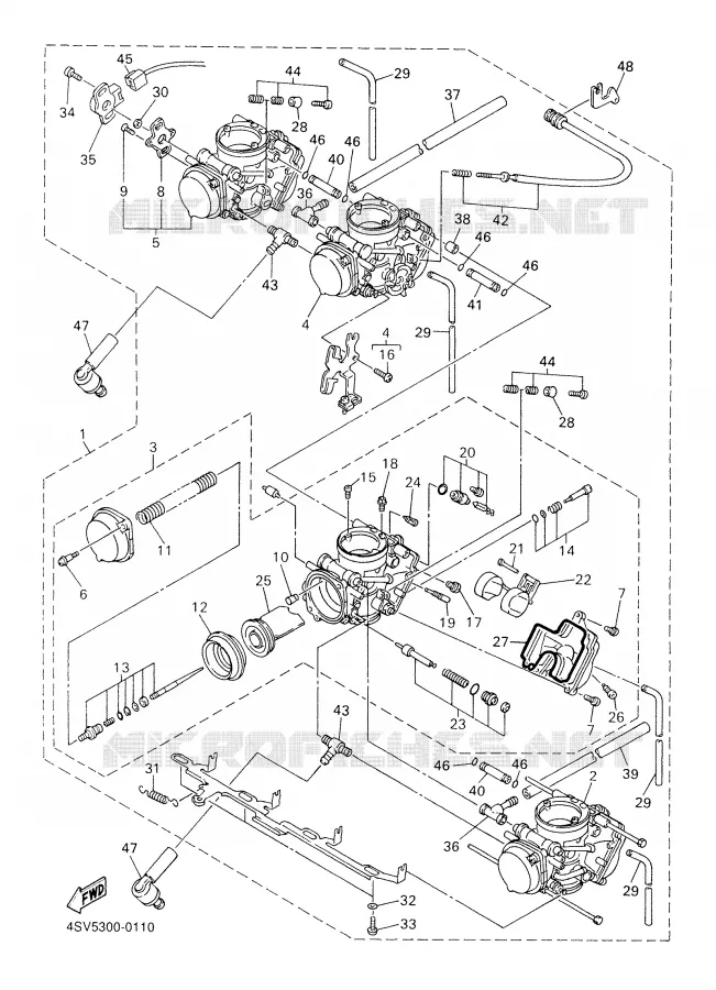 CARBURETOR Yamaha MOTO 1000 2001 THUNDERACE  YZF1000R