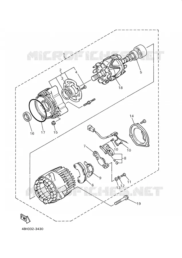 IGNITION Yamaha MOTO 1000 2001 THUNDERACE  YZF1000R