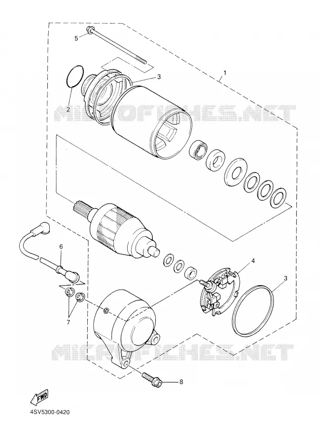 STARTER MOTOR Yamaha MOTO 1000 2001 THUNDERACE  YZF1000R