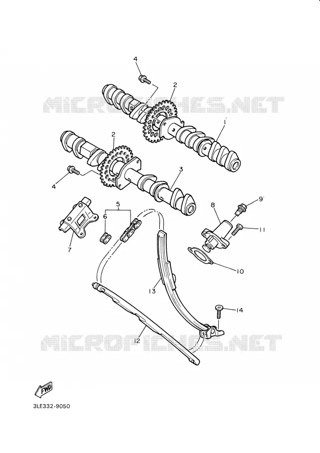 CAMSHAFT / TIMING CHAIN Yamaha MOTO 1000 2001 THUNDERACE  YZF1000R