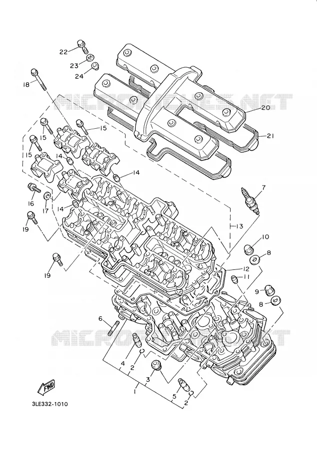 CYLINDER HEAD  Yamaha MOTO 1000 2001 THUNDERACE  YZF1000R