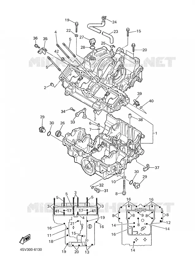 CRANKCASE Yamaha MOTO 1000 2001 THUNDERACE  YZF1000R