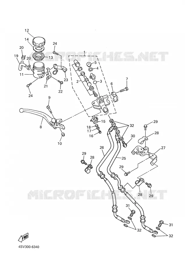 FRONT MASTER CYLINDER Yamaha MOTO 1000 2001 THUNDERACE  YZF1000R