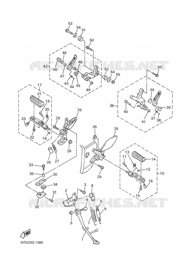STAND / FOOTREST Yamaha MOTO 1000 2001 THUNDERACE  YZF1000R