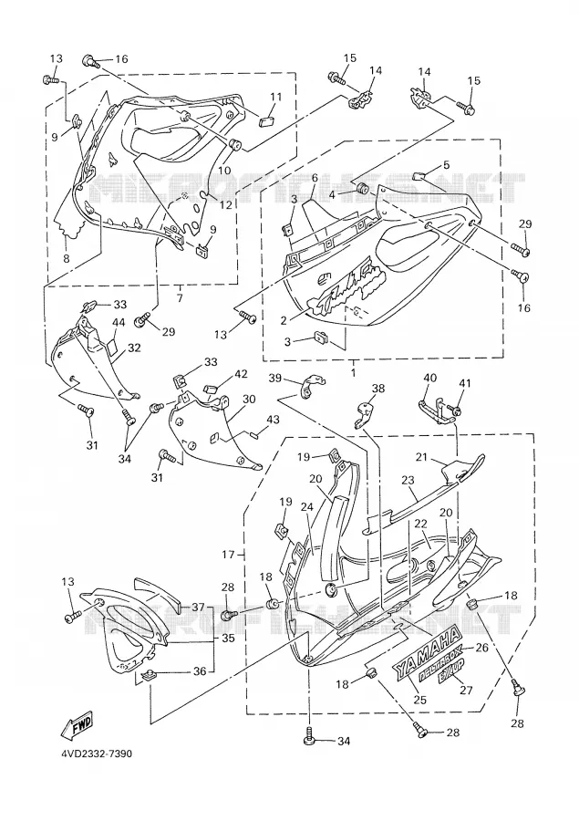 COVER 2 Yamaha MOTO 1000 2001 THUNDERACE  YZF1000R
