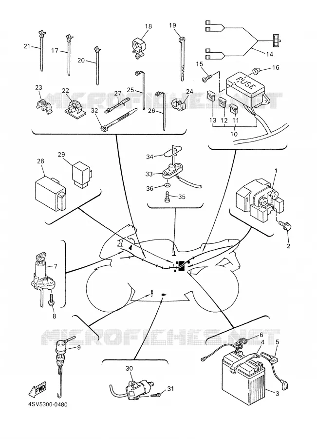 ELECTRICAL 2 Yamaha MOTO 1000 2001 THUNDERACE  YZF1000R