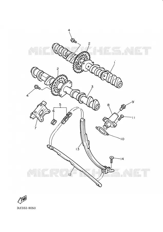 CAMSHAFT / TIMING CHAIN Yamaha MOTO 1000 2001 THUNDERACE  YZF1000R