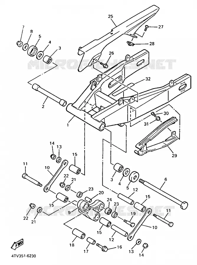 SWINGARM Yamaha MOTO 600 1996 THUNDERCAT  YZF600R