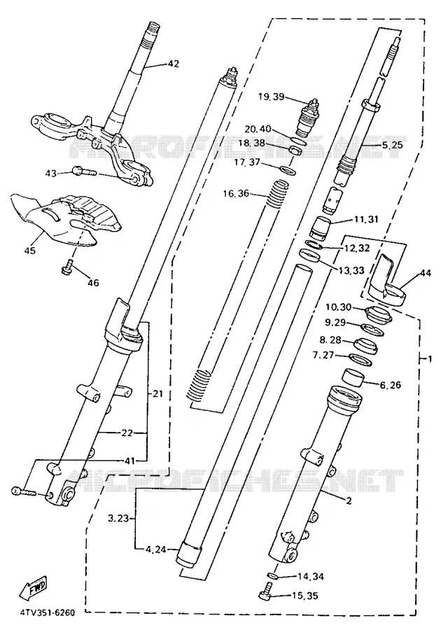 FRONT FORK Yamaha MOTO 600 1996 THUNDERCAT  YZF600R