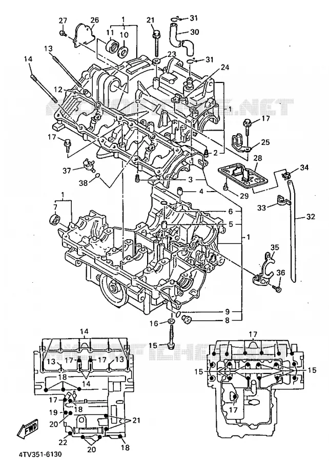 CRANKCASE Yamaha MOTO 600 1996 THUNDERCAT  YZF600R