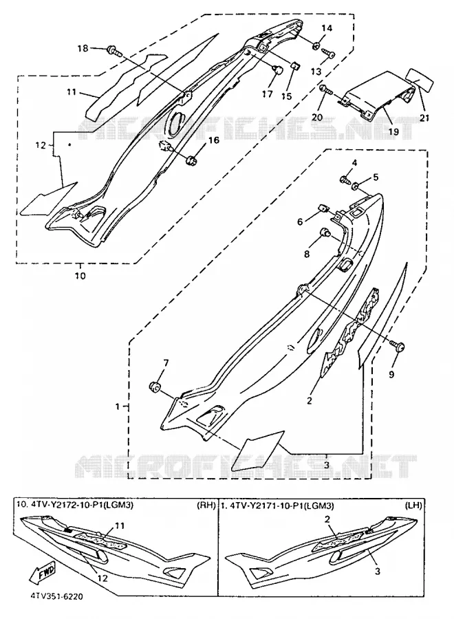 SIDE COVER Yamaha MOTO 600 1996 THUNDERCAT  YZF600R