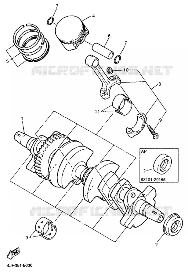 CRANKSHAFT / PISTON Yamaha MOTO 600 1997 THUNDERCAT  YZF600R