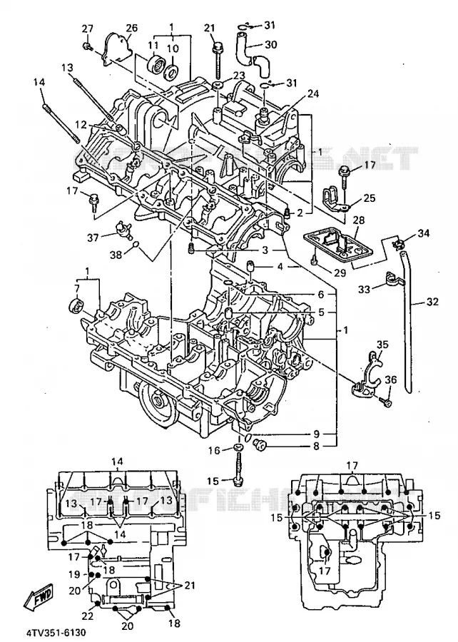 CRANKCASE Yamaha MOTO 600 1997 THUNDERCAT  YZF600R
