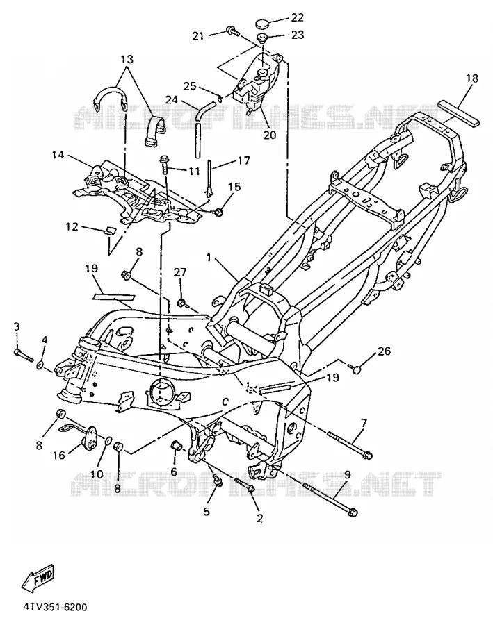 FRAME Yamaha MOTO 600 1997 THUNDERCAT  YZF600R
