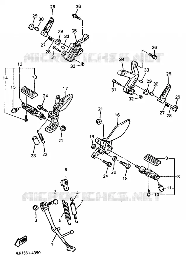 STAND / FOOTREST Yamaha MOTO 600 1997 THUNDERCAT  YZF600R
