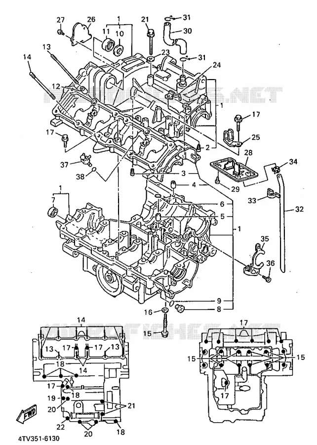 CRANKCASE Yamaha MOTO 600 1998 THUNDERCAT  YZF600R