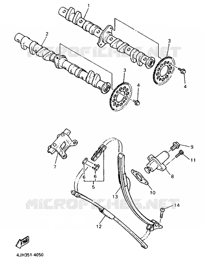 CAMSHAFT / TIMING CHAIN Yamaha MOTO 600 1998 THUNDERCAT  YZF600R