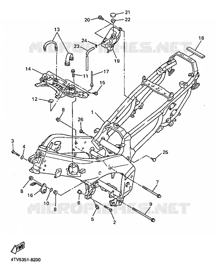 FRAME Yamaha MOTO 600 1998 THUNDERCAT  YZF600R