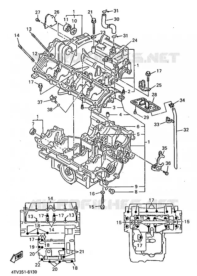 CRANKCASE Yamaha MOTO 600 1998 THUNDERCAT  YZF600R