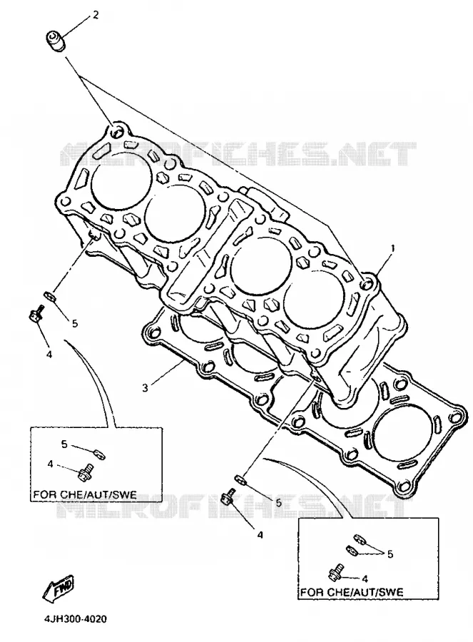 CYLINDER Yamaha MOTO 600 1998 THUNDERCAT  YZF600R