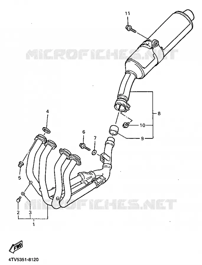 EXHAUST Yamaha MOTO 600 1998 THUNDERCAT  YZF600R