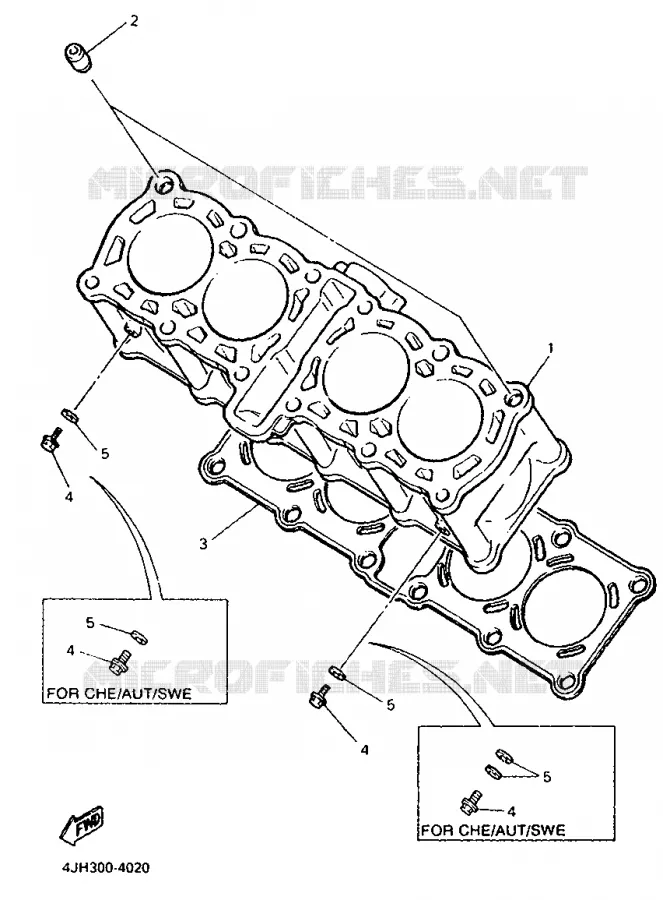 CYLINDER Yamaha MOTO 600 1998 THUNDERCAT  YZF600R