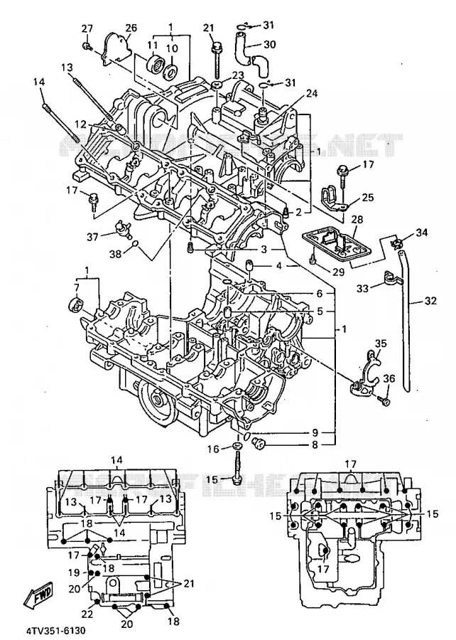 CRANKCASE Yamaha MOTO 600 1998 THUNDERCAT  YZF600R