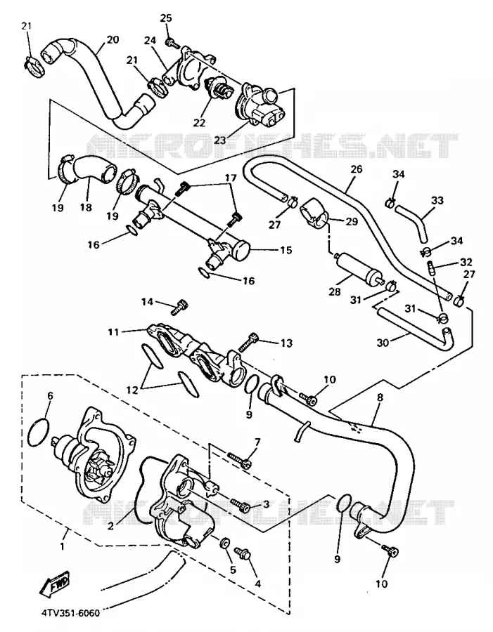 WATERPUMP Yamaha MOTO 600 1998 THUNDERCAT  YZF600R