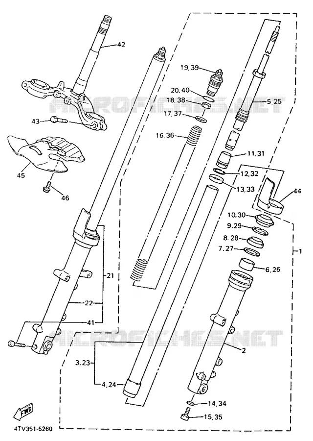 FRONT FORK Yamaha MOTO 600 1998 THUNDERCAT  YZF600R