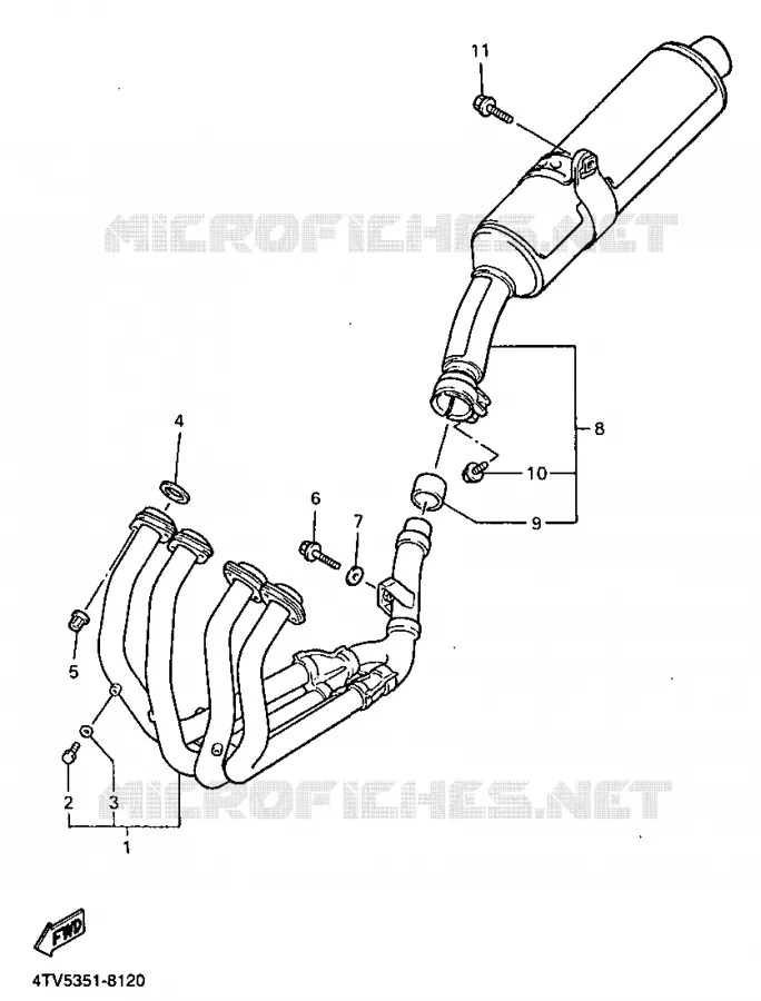 EXHAUST Yamaha MOTO 600 1998 THUNDERCAT  YZF600R