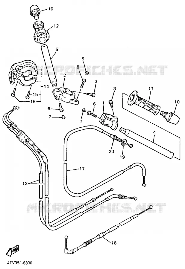 HANDLEBAR & CABLES Yamaha MOTO 600 1998 THUNDERCAT  YZF600R
