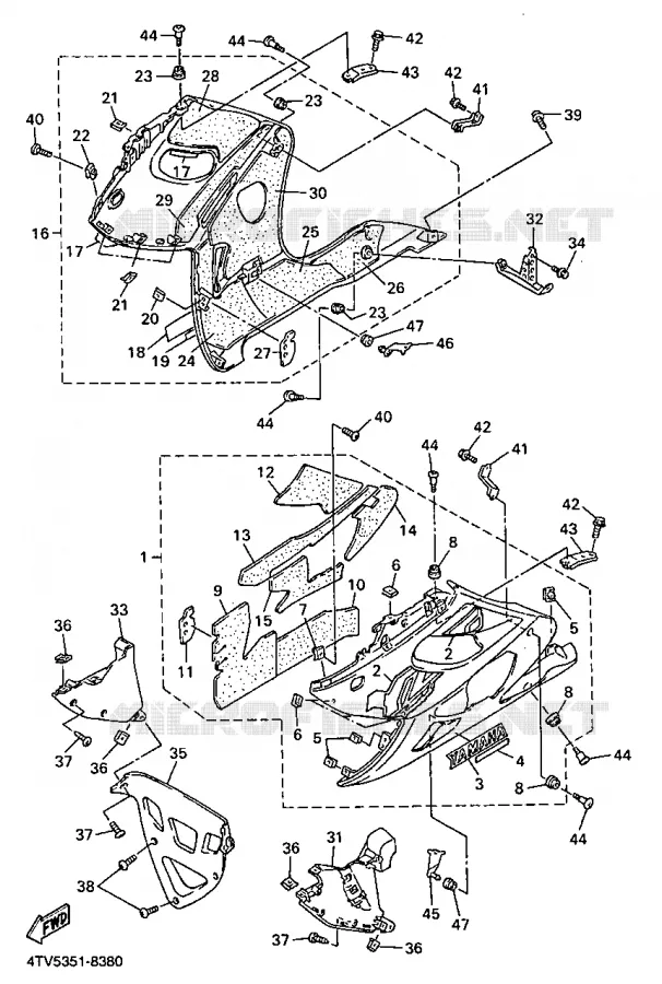 COVER 2 Yamaha MOTO 600 1998 THUNDERCAT  YZF600R