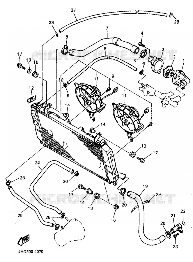RADIATOR / HOSES Yamaha MOTO 750 1994 YZF  YZF750R