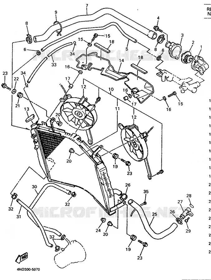 RADIATOR / HOSES Yamaha MOTO 750 1995 YZF  YZF750R