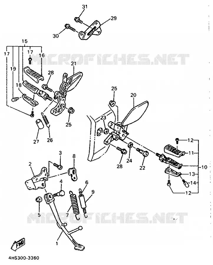 STAND / FOOTREST Yamaha MOTO 750 1993 YZF  YZF750SP