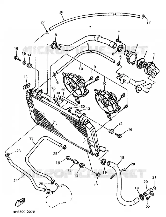 RADIATOR / HOSES Yamaha MOTO 750 1993 YZF  YZF750SP