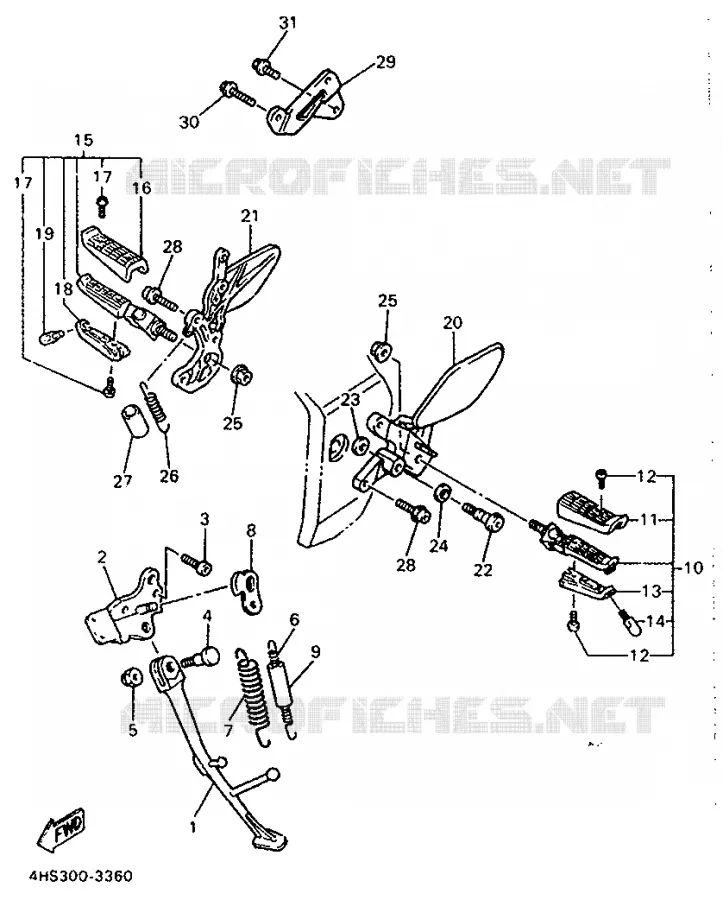 STAND / FOOTREST Yamaha MOTO 750 1994 YZF  YZF750SP