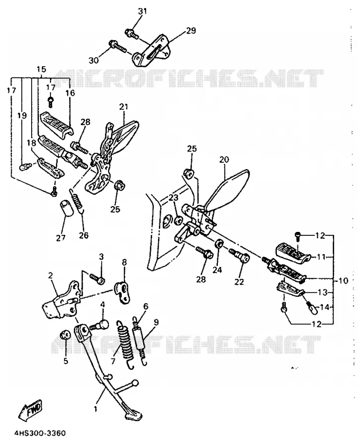STAND / FOOTREST Yamaha MOTO 750 1994 YZF  YZF750SP